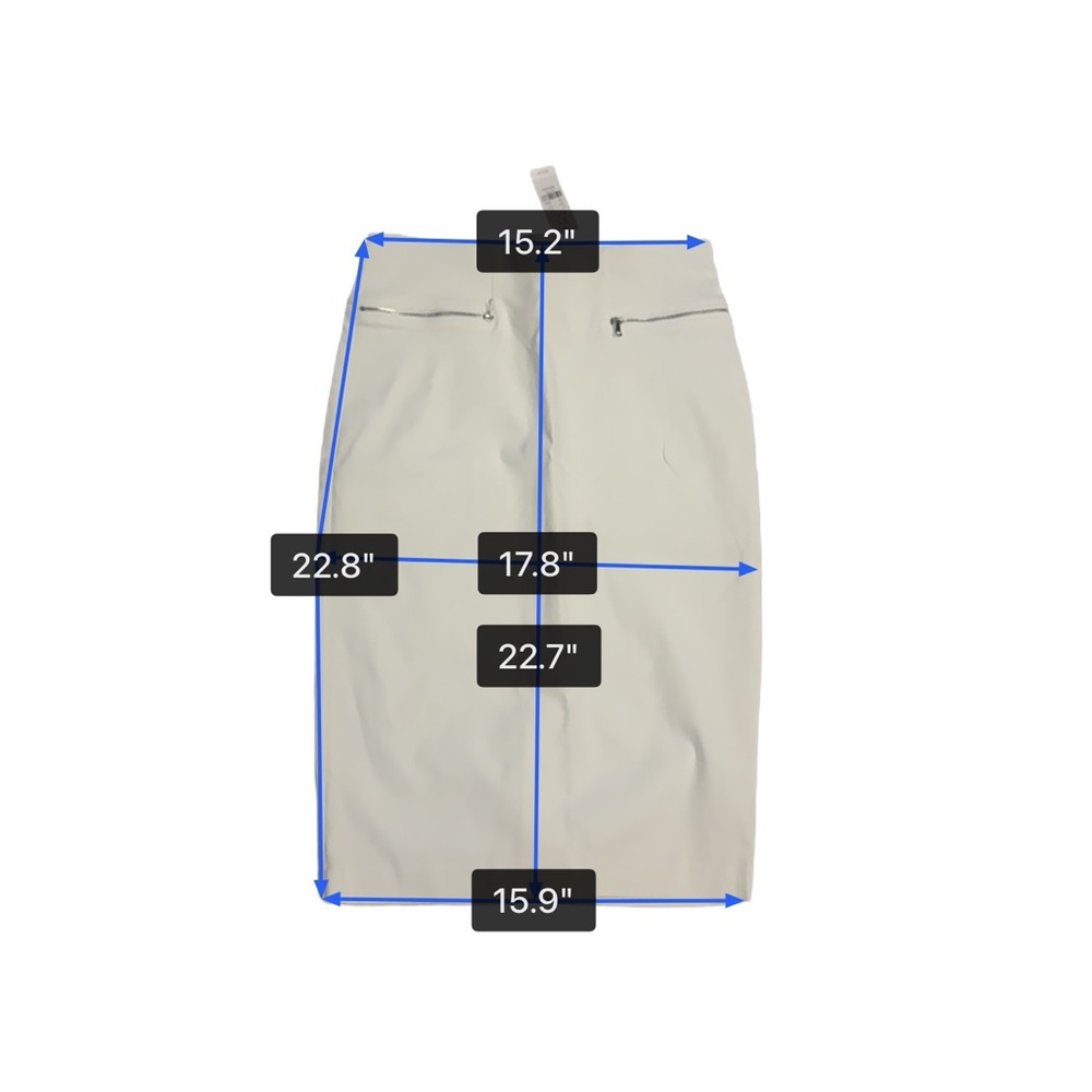 New York & Company White Pencil Skirt with Silver Accents - Picture 4 of 4